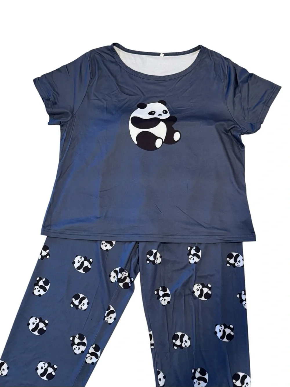 Panda Print Polyester/Spandex Pajama Set Women’s Lounge Sleepwear XL